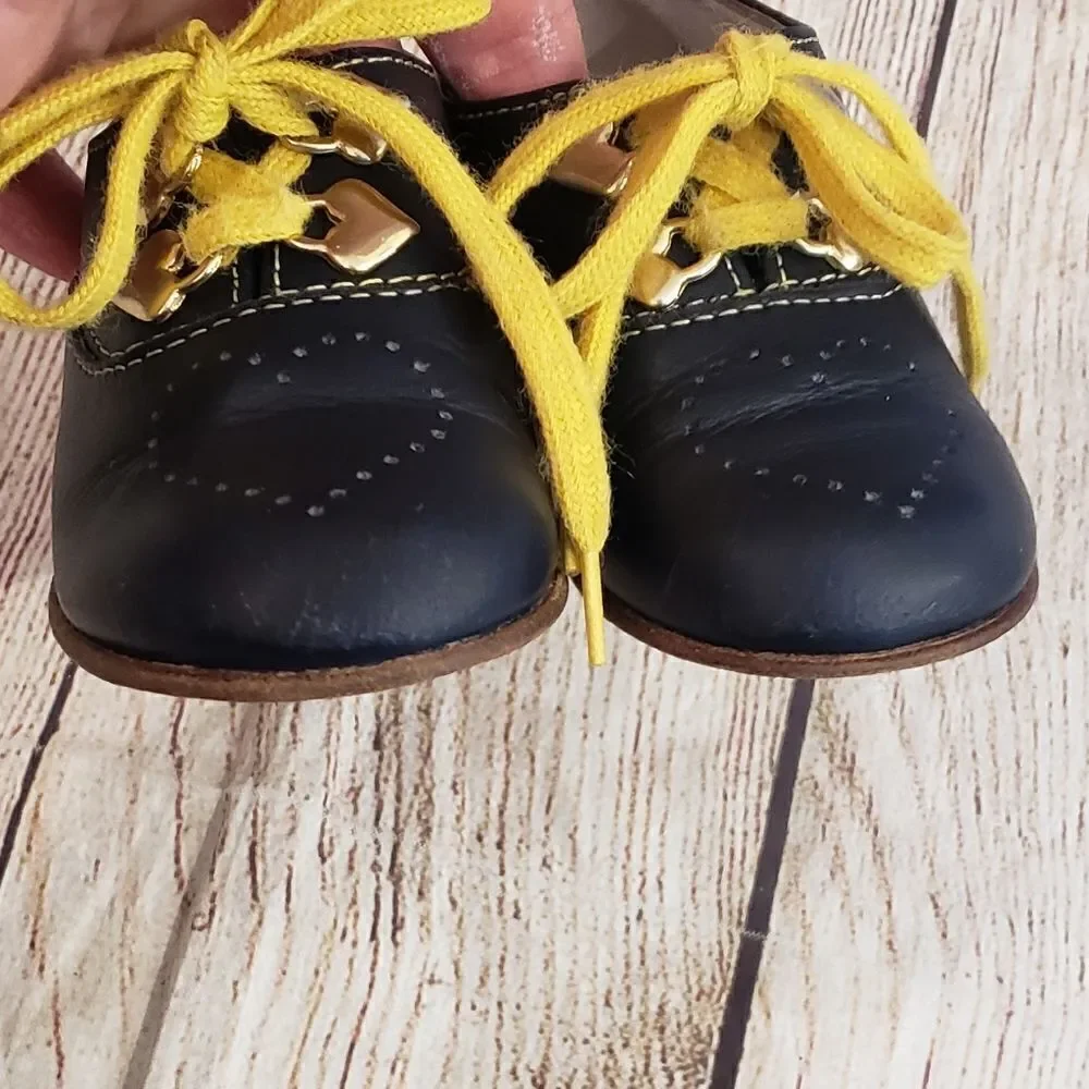 Moschino Kids Navy Leather Shoes